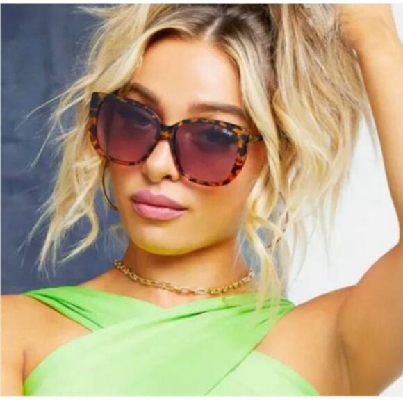 NEW! Quay rare 146 Ever After tortoise peach fade polarized sunglasses main image 7